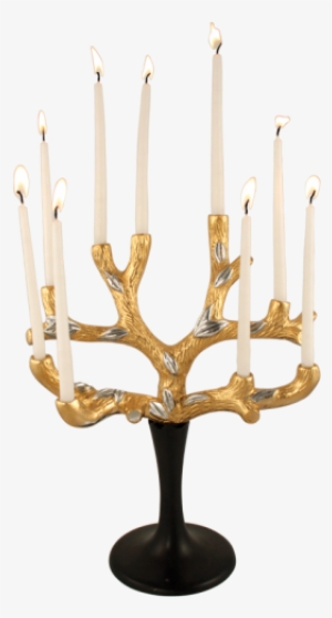 Tree Of Life Menorah - Aluminum Tree Of Life Hanukkah Menorah