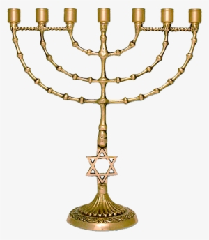 Star Of David Brass Menorah - Menorah