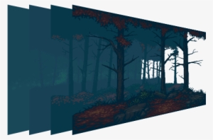 Mystery Forest Pixel Art Background - Pixel Art Parallax Background