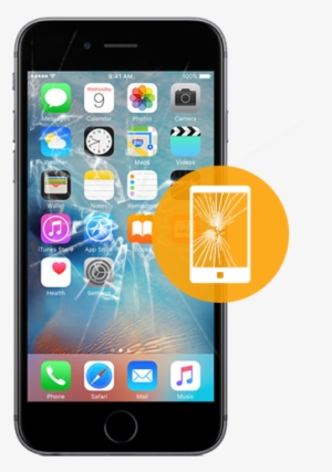 Iphone 6s Plus Screen Replacement - Iphone X Broken Screen Png