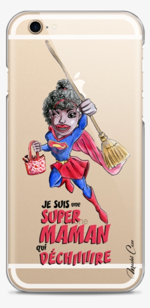 Coque Iphone 6/6s Super Maman Qui Déchire- Black Watercolor - Coque Iphone 7plus/8plus Transparente