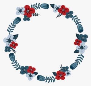 Hand Painted Flowers Weeds Round Garland Transparent - O Come Let Us Adore Him