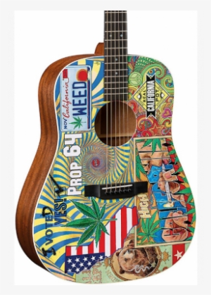 Martin D-420 Custom Graphic Acoustic Guitar - Martin Weed Guitar