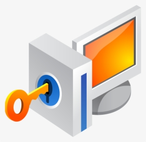 Laptop 3d With Lock And Key - Computer