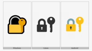 Closed Lock With Key On Various Operating Systems