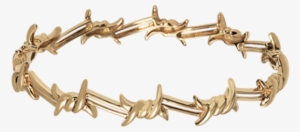 Barbed Wire Gold Bangle For Women - Gold