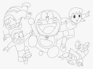 Doraemon Lineart By Efachan On Deviantart - Sketch Of Doremon Character