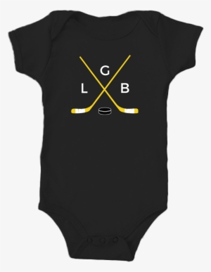 Baby Onesie Crossed Hockey Sticks Lgb