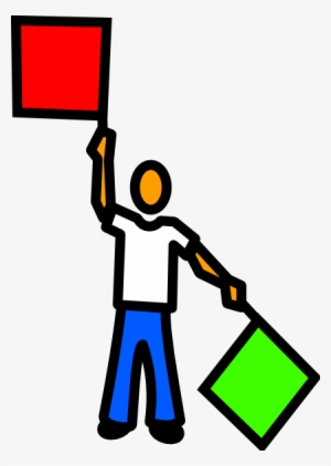 Free Vector Milovanderlinden Y Semaphore Clip Art - Red And Green Signal Flags