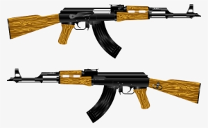 Outline, Drawing, Fire, Cartoon, Blueprint, Gun - Ak47 Tattoo