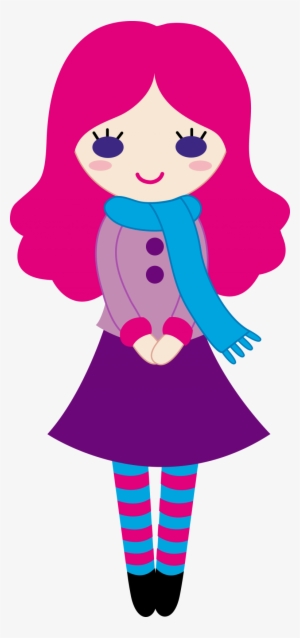 Summer Scarf Cliparts - Clip Art Of Girl