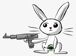 Angel Bunny, Grenade, Gun, Safe, Simple Background, - Small Bunny Transparent Background