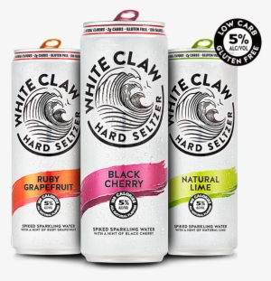 Picture Of Three Cans Of White Claw Hard Seltzer - White Claw Spiked Seltzer