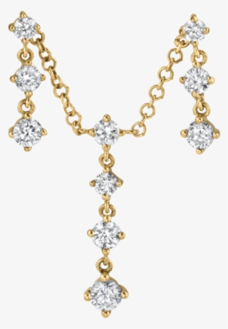 Diamond Connected Droplet Earring