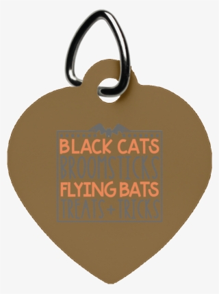 Black Cats Broomsticks Heart Pet Tag- Pets