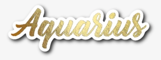 Aquarius Gold Lettering Vinyl Sticker