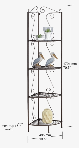 Iron Corner Stand W/4 Shelf