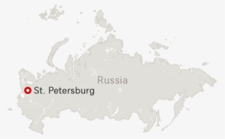 Map Of Russia With Destination Saint Petersburg