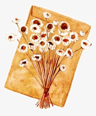 Fresh Paper Bag Hand Drawn Chrysanthemum Decorative