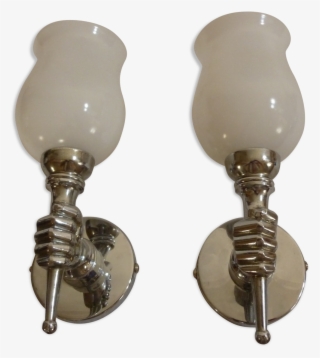 Pair Of Wall Lamps Hand Torch