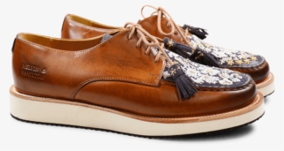 Derby Shoes Kelly 10 Crust Tan Suede Blue Embrodery