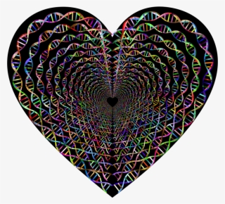 Chromatic Dna Helix Heart Tunnel