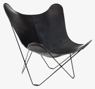 Cuero Butterfly Chair Black Leather