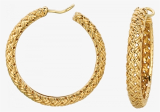 18kt Yellow Gold Vannerie Large Hoop Earring
