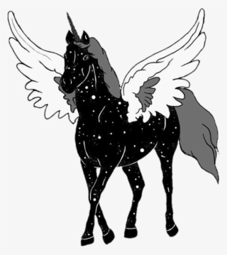 Unicorn Tumblr Galaxy Blackandwhite