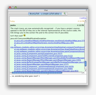 Stack Trace Recognition In The Kenai Chat Window