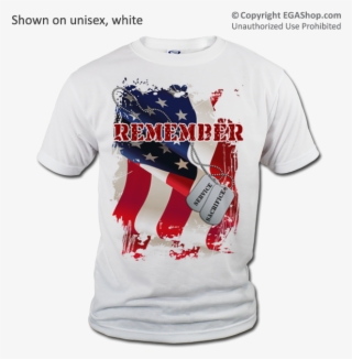 This Design Features A Distressed Flag With "remember"