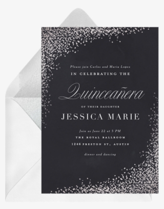 Luxe Confetti Invitation In Black
