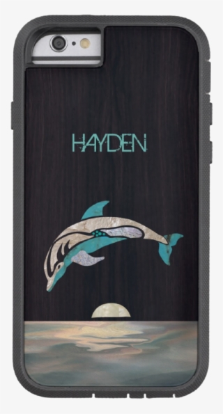 Dolphin Phone Case With Turquoise, Mother Of Pearl