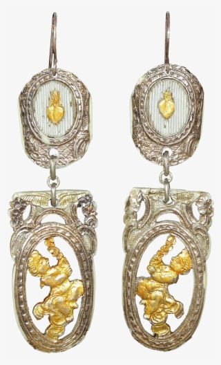 Georgian Antique French Silver & Gold Foil Overlay