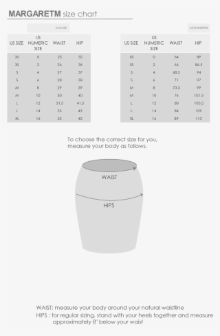 Size Chart Skirts