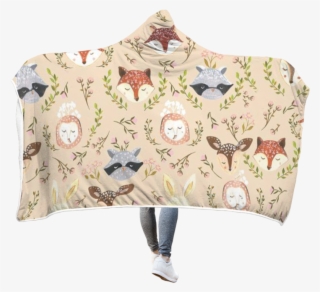 3d Animals In Spring Full-print Hooded Blanket