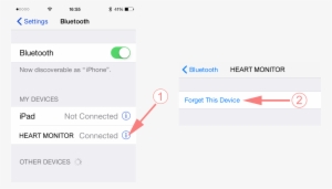 If You See Your Heart Rate Monitor Listed Under The - Forget Device On Ios