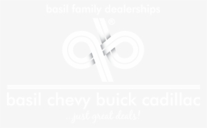 Basil Chevrolet Buick Fredonia Stacked White Logo - Graphic Design