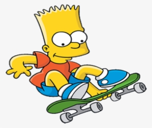 Image Free Library Por Todos Es - Bart Simpson On Skateboard