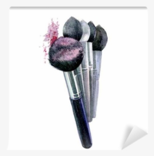 Makeup Brush Watercolor Isolated On White Background - Watercolor Painting