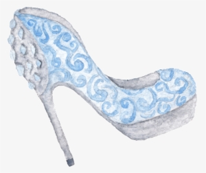 Blue Hand Drawn High Heel Cartoon Snow Transparent