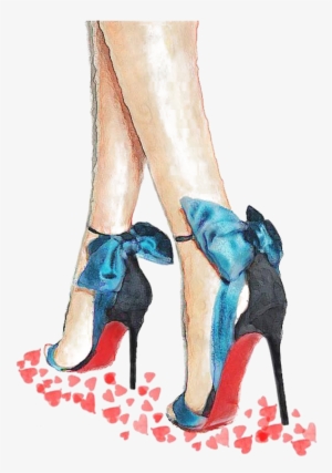 Heels Drawing Watercolor - Fashion Illustration Shoes
