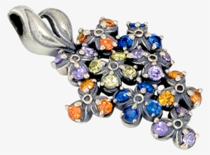 Sterling Silver Pendant 'wild Flowers' - Silber-anhänger Mit Zirkonia