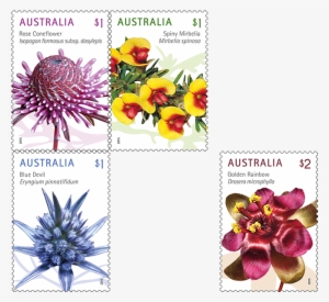Set Of Wildflowers Stamps