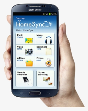 Samsung Homesync - Holding Samsung Phone Png