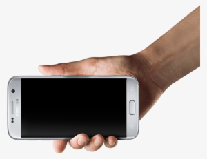 Defined Hand Holding Galaxy S7 Edge Horizontally - Hand Holding Samsung S7