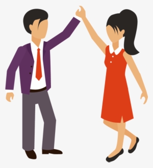 Cartoon Business Man And Woman Hand Giving High Five - Businesswoman Drawing Png