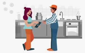 Hvac Engineer Talking To A Female Client - Hvac