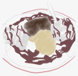 A Crepe With Two Ice Cream Scoops - Gelato