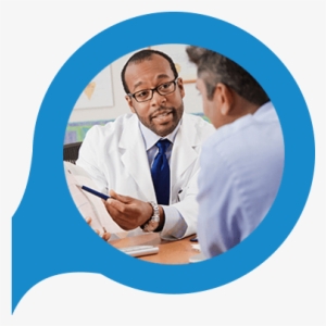 Physician Talking To A Business Person Left - Patient